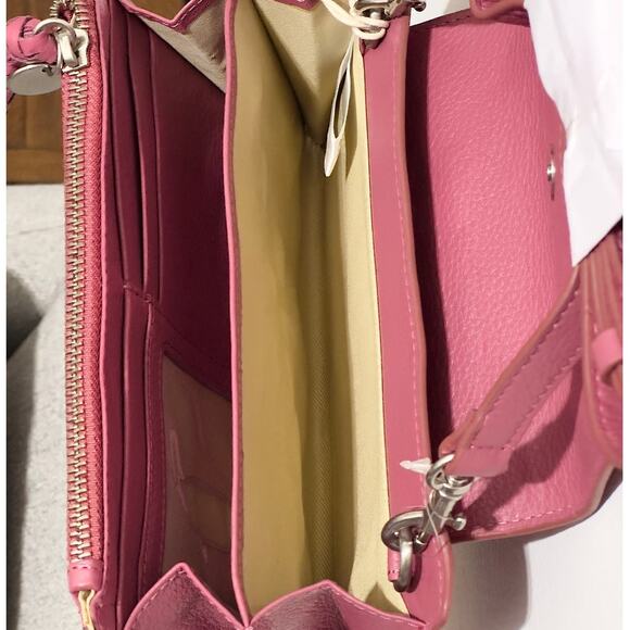 NWT: Lucky Brand - Women's Leather, Raspberry, Convertible, Azbi Crossbody Bag - Picture 7 of 7